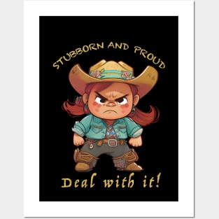 Little Girl Stubborn Deal With It Cute Adorable Funny Quote Posters and Art